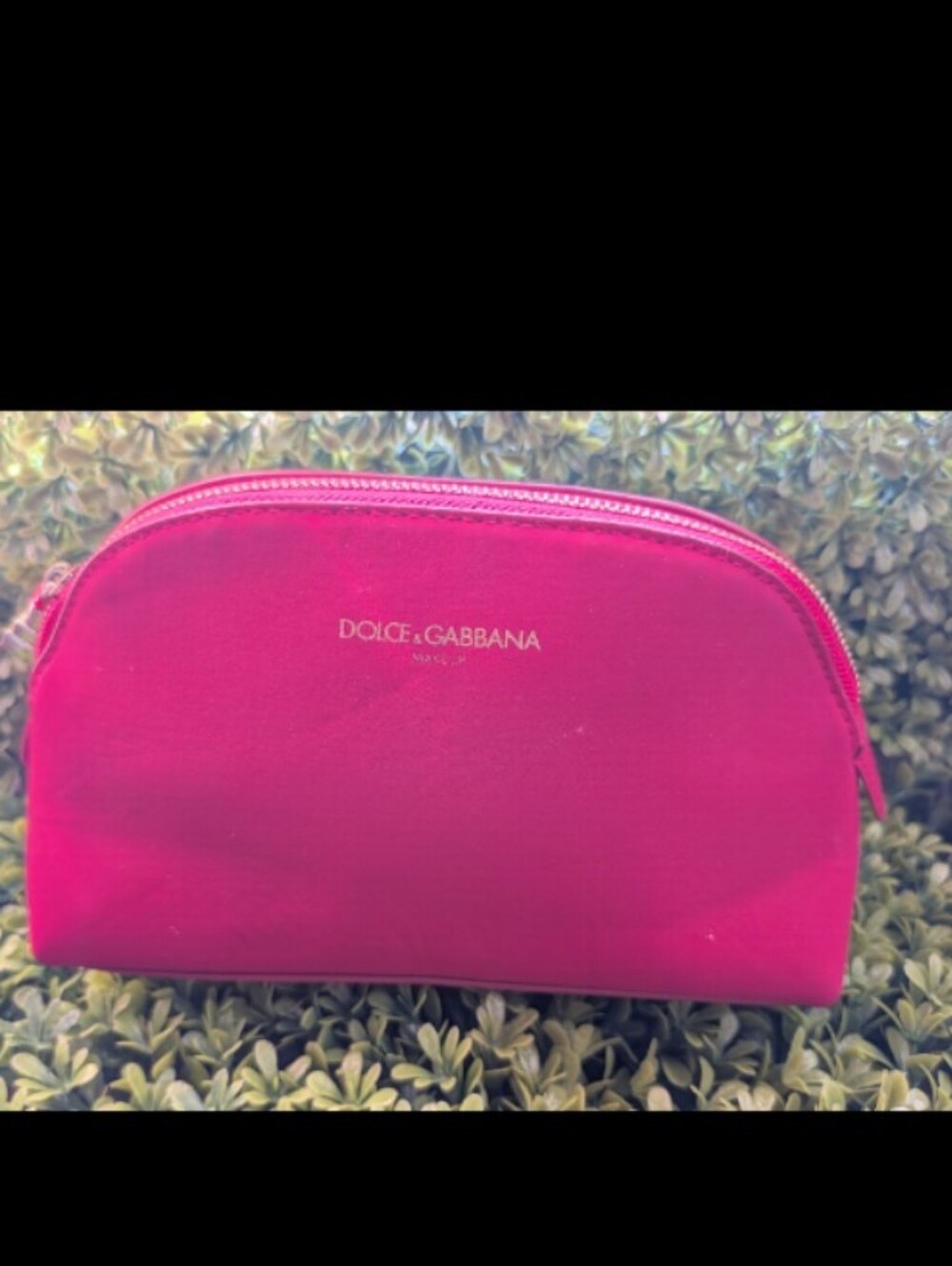 Dolce & Gabbana Sexy Red Faux Leather Makeup Lipstick Cosmetic Pouch Bag